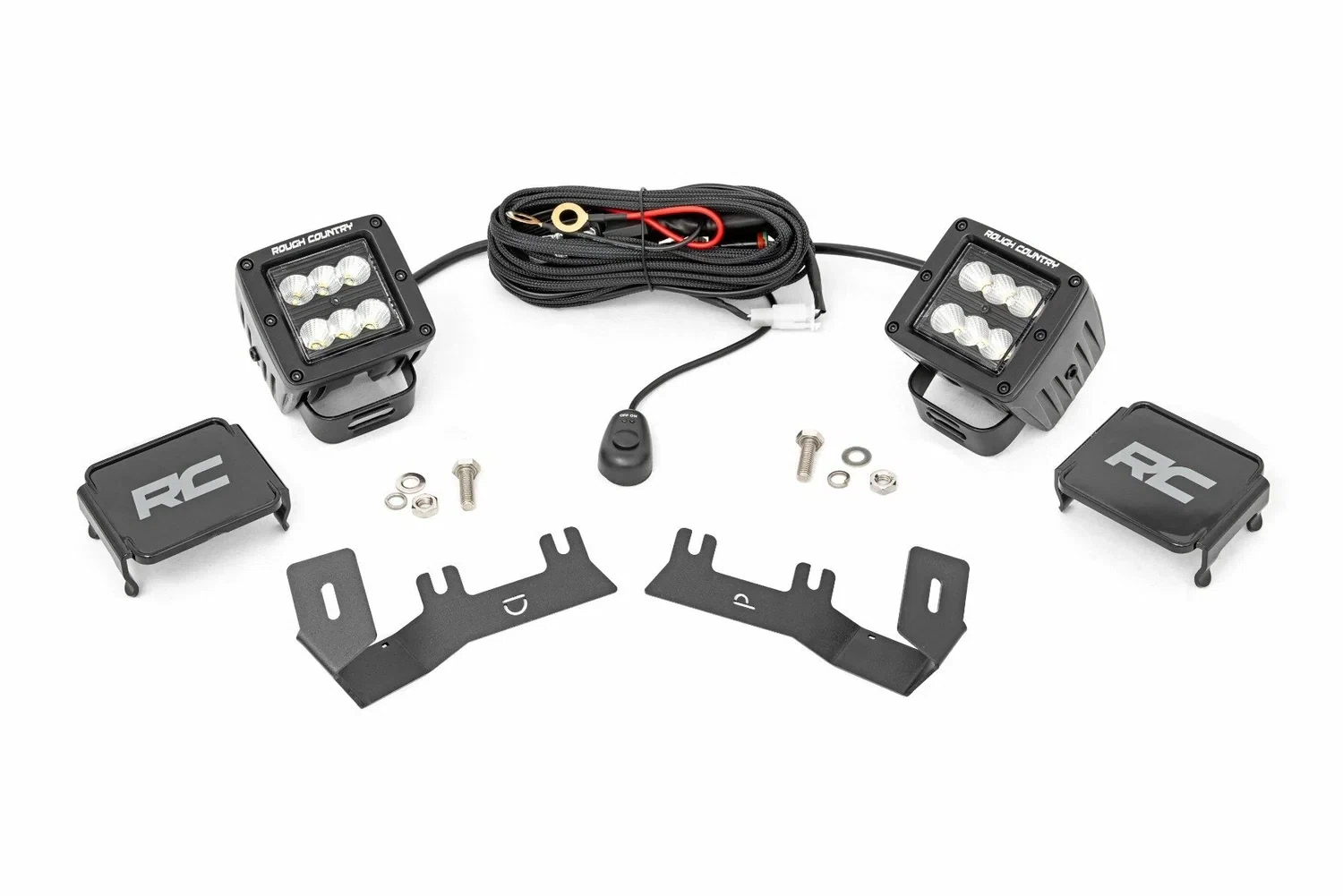 Fits Chevy_GMC 1500 (14-18 & Classic) LED Ditch Light Kit 2in Black Pair 71053